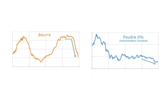 Baisse soutenue du prix des produits laitiers industriels
