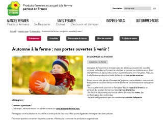 L'Automne à la ferme de retour de septembre à décembre 